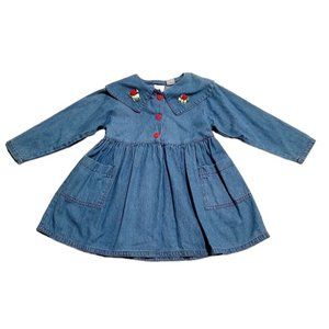 Vintage Radishes & Roses girls size 4T denim Dress